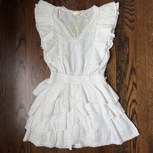 LoveShackFancy white ruffle mini dress